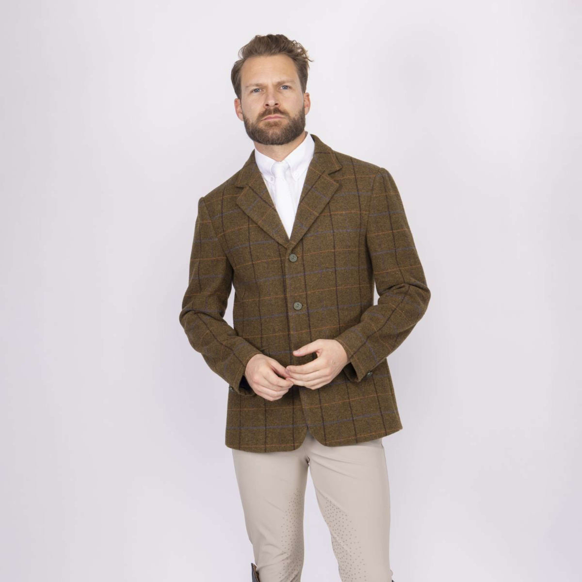 Aubrion by Shires Veste de Concours Saratoga Hommes Chêne Brun Check