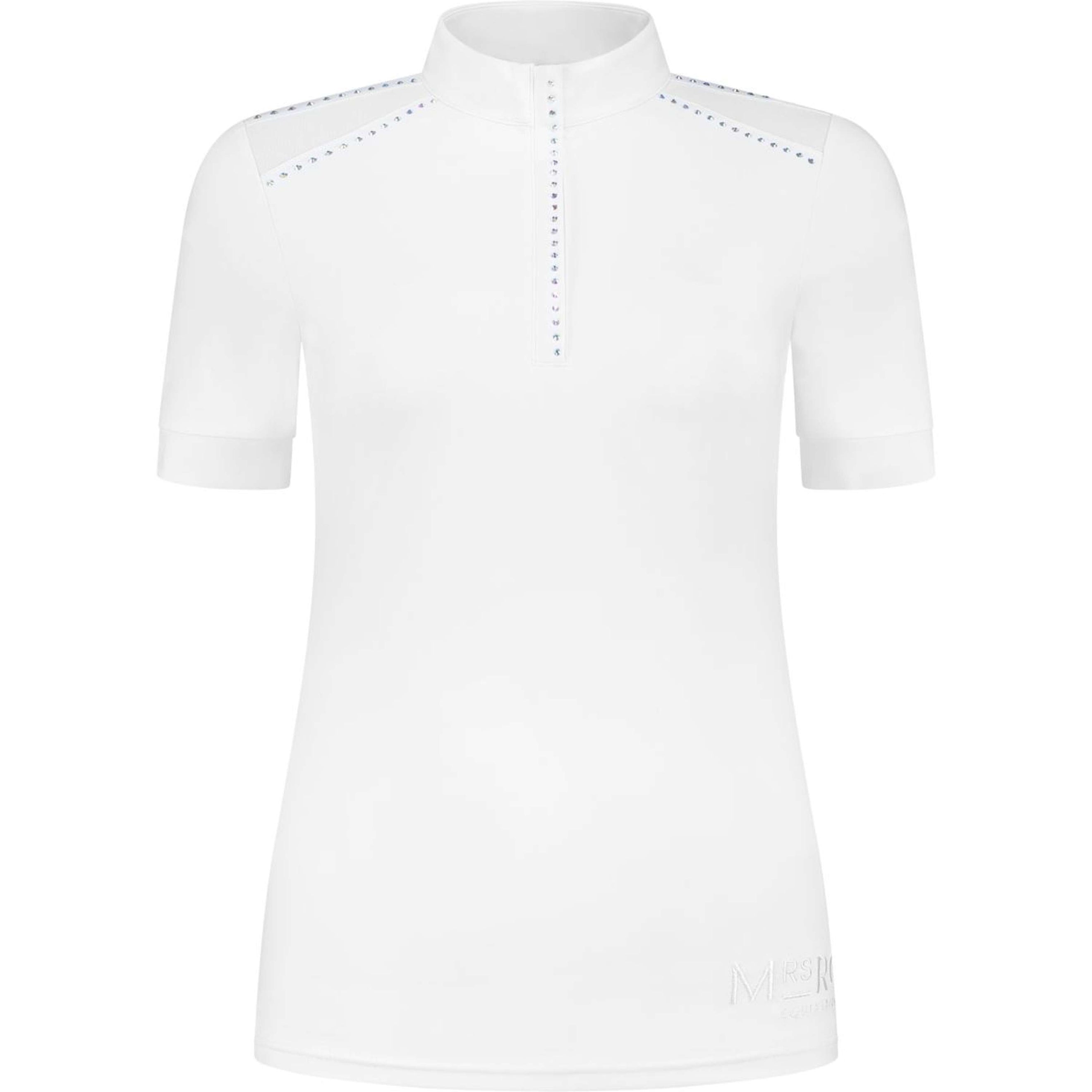 Mrs. Ros T-shirt de Concours Mesh Manches Courtes Blanc