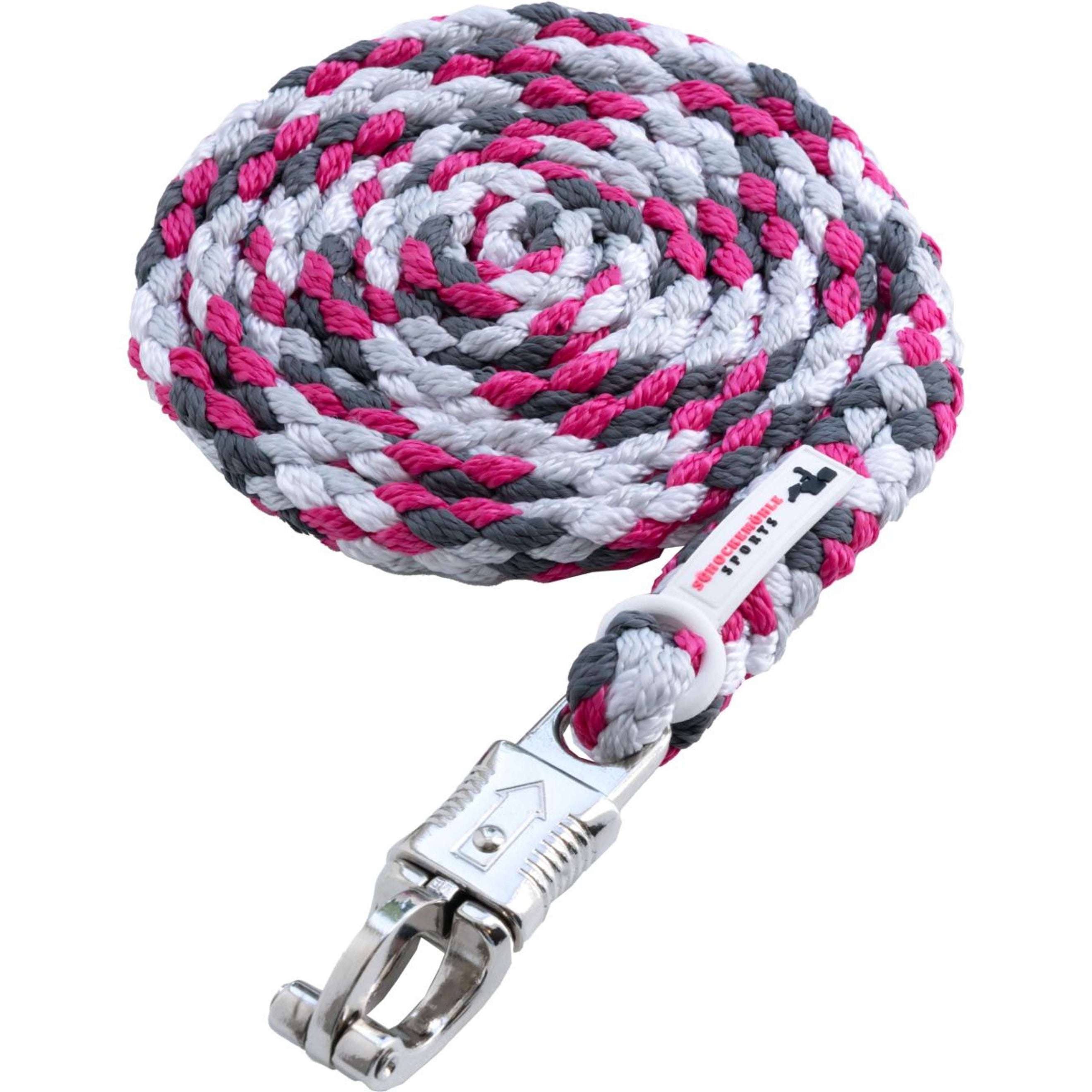 Schockemöhle Corde pour Licol avec Crochet Panique Slate Grey/Hot Pink/Platin