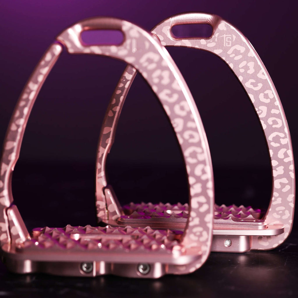 Tech Stirrups Étriers Venice Sloped EVO Leopard Rosegold
