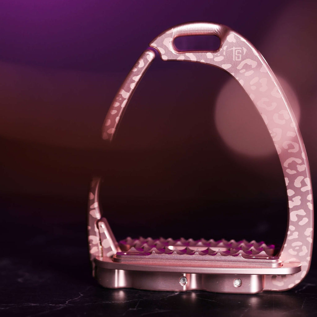 Tech Stirrups Étriers Venice Sloped EVO Leopard Rosegold