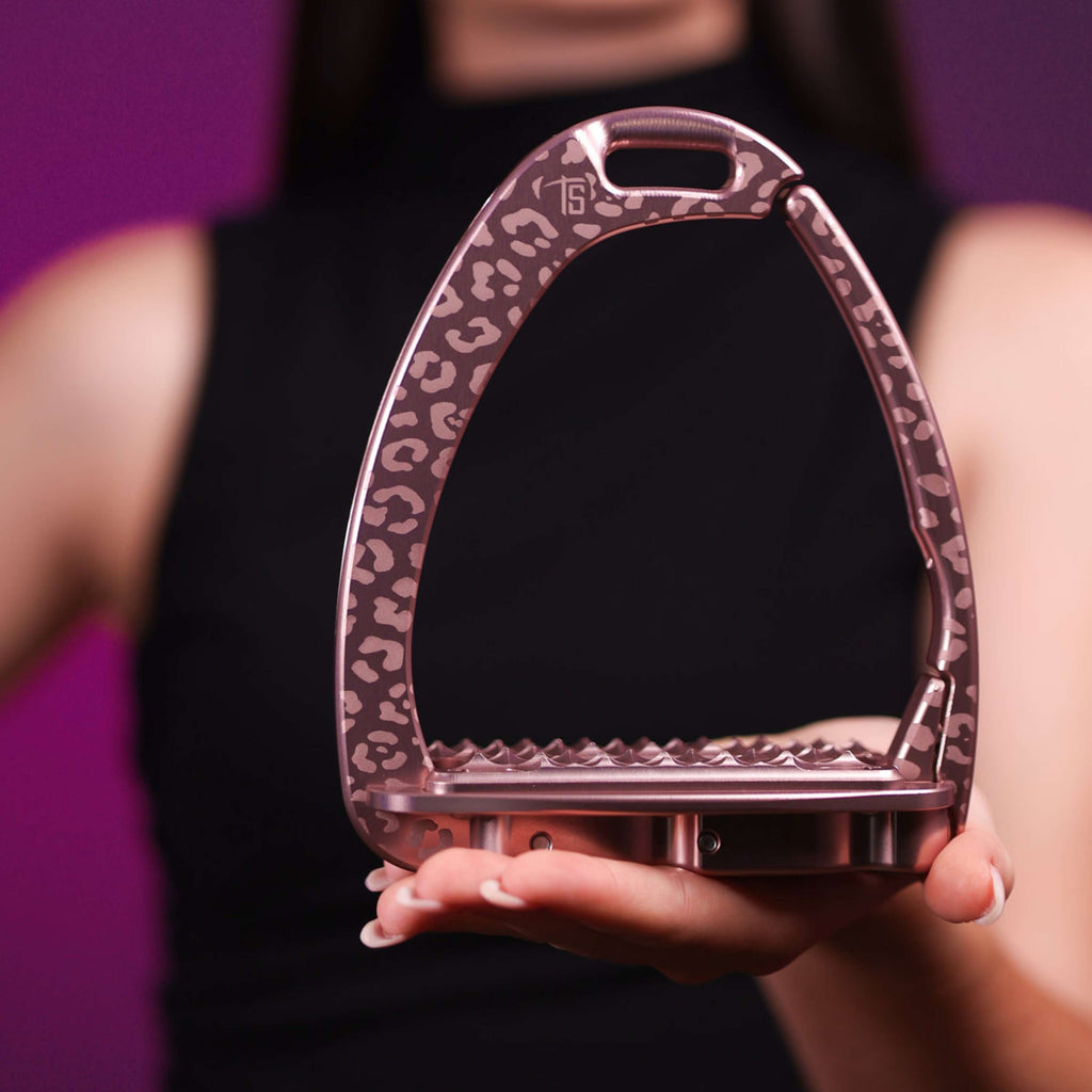 Tech Stirrups Étriers Venice Sloped EVO Leopard Rosegold