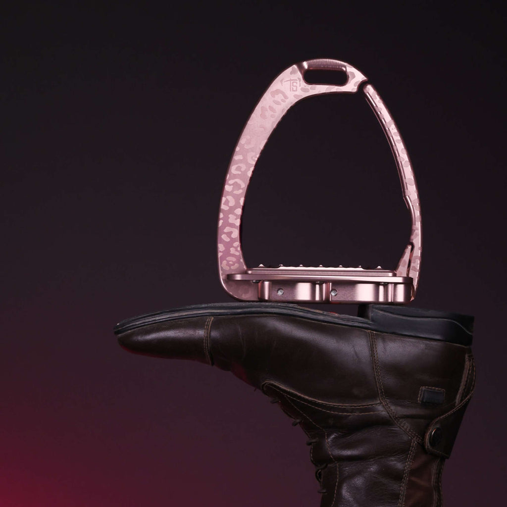 Tech Stirrups Étriers Venice Sloped EVO Leopard Rosegold