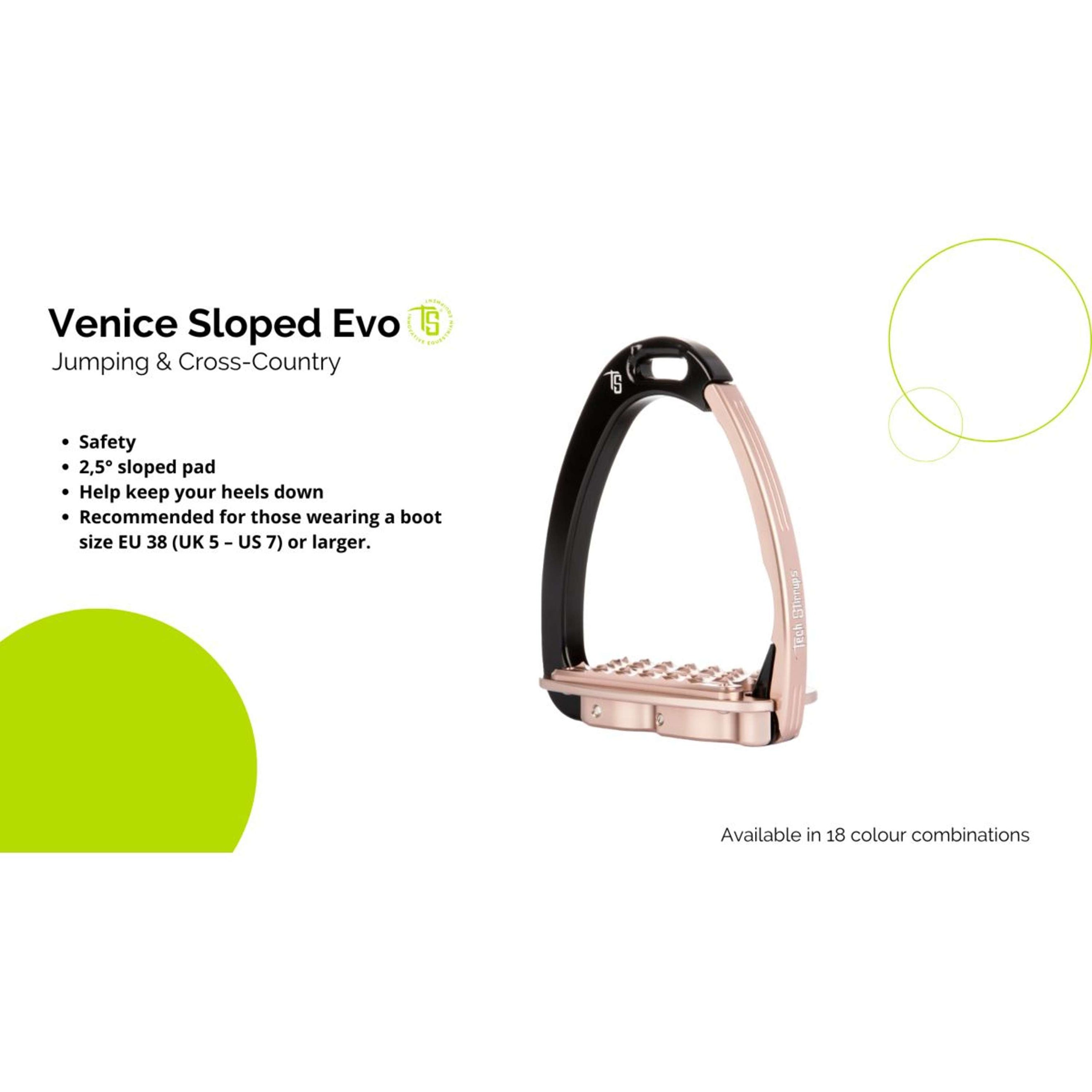 Tech Stirrups Étriers Venice Sloped EVO Noir/Rose