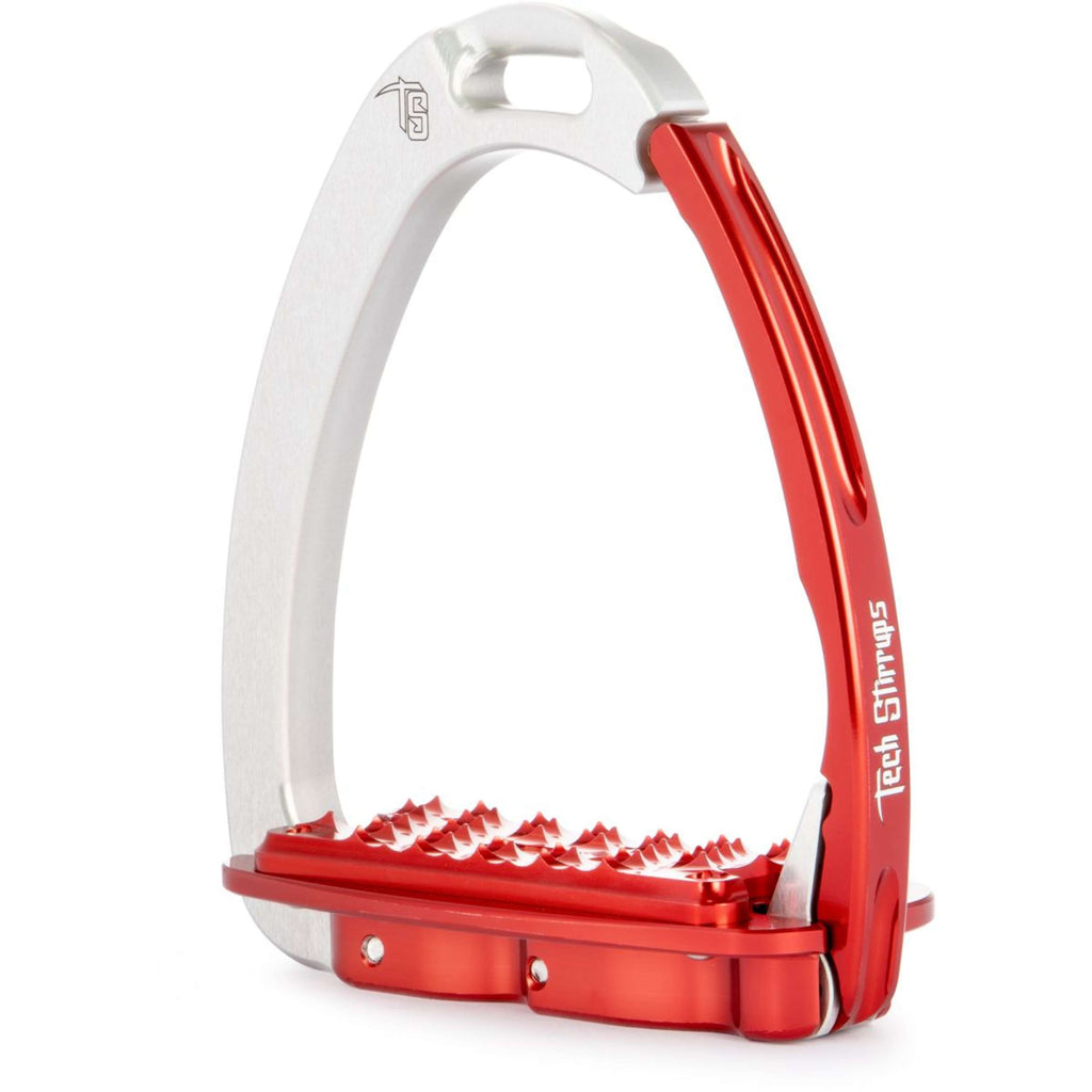Tech Stirrups Étriers Venice Sloped EVO Argent/Rouge