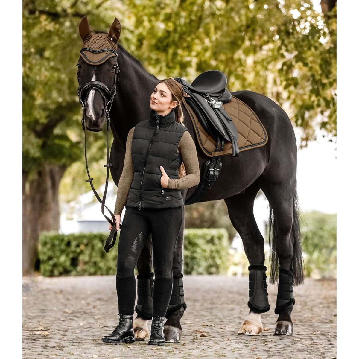 Waldhausen Tapis de Selle Competition Dressage Cappuccino/Noir