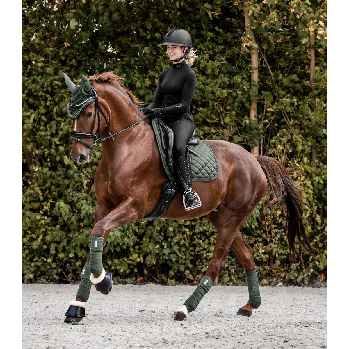 Waldhausen Tapis de Selle Nepal Dressage Olive foncé