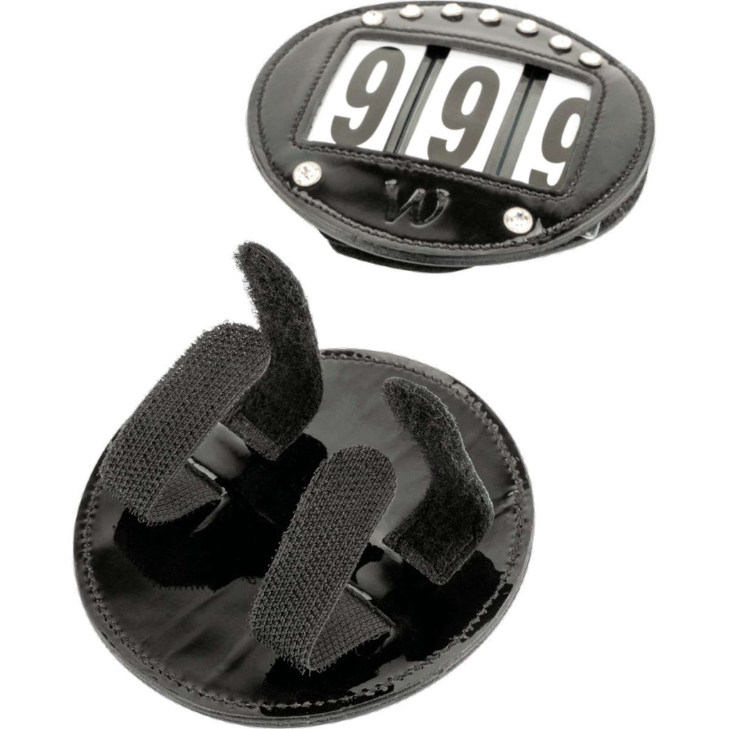 Waldhausen Porte-numéro en Cuir Vernis Noir