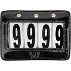 Waldhausen Porte-numéro en Cuir Vernis Rectangulaire Noir