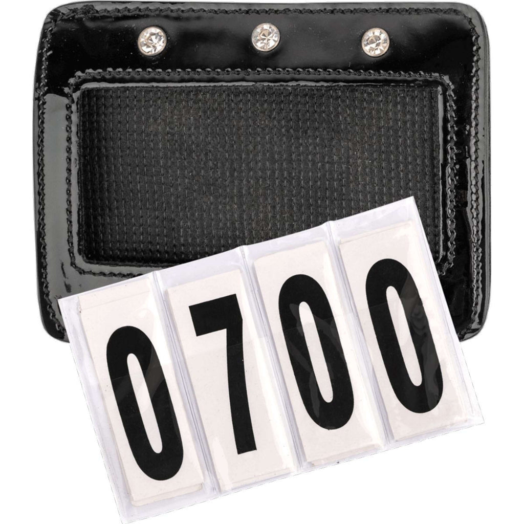 Waldhausen Porte-numéro en Cuir Vernis Rectangulaire Noir
