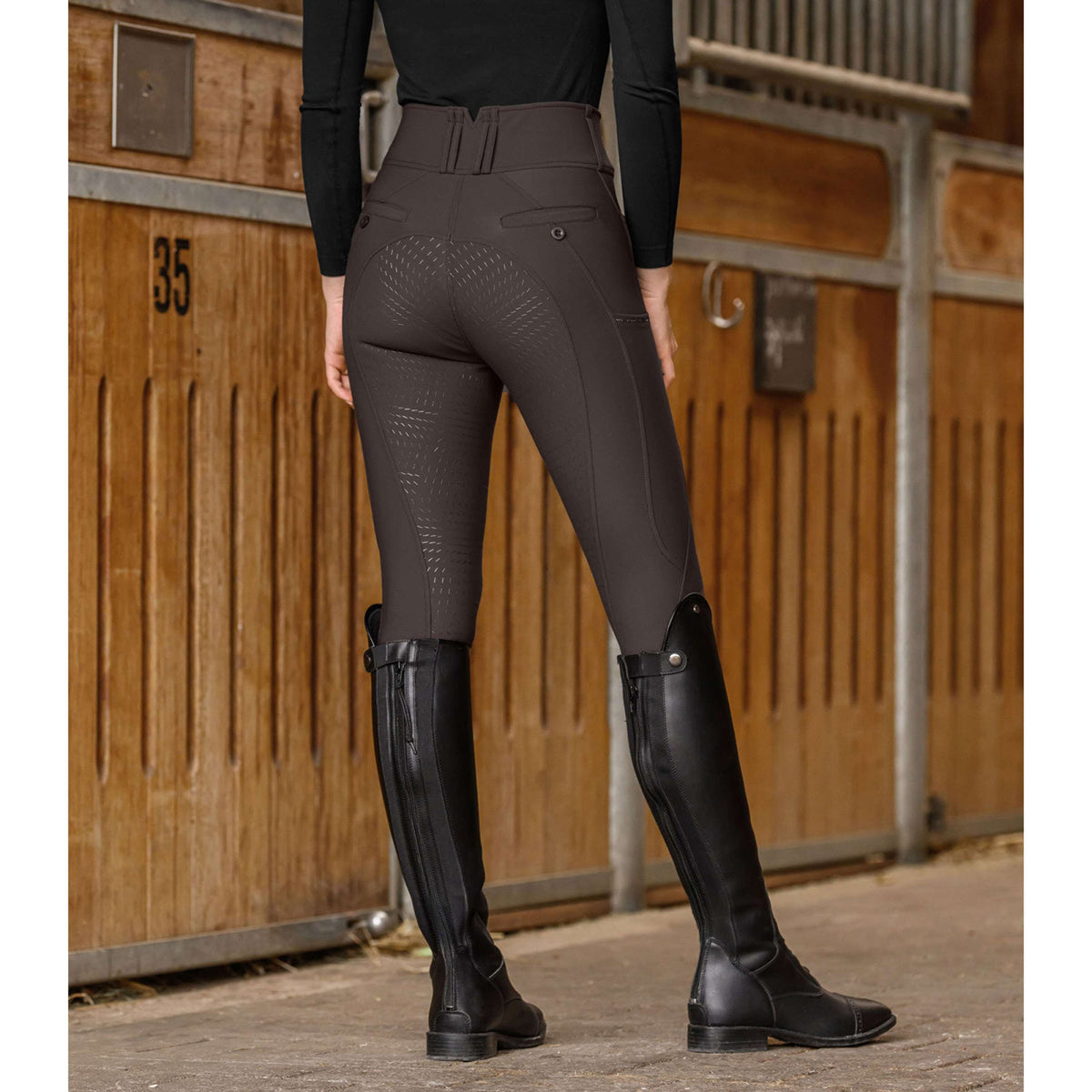 ELT Pantalon d'Équitation Mathilda Glam High Waist Espresso