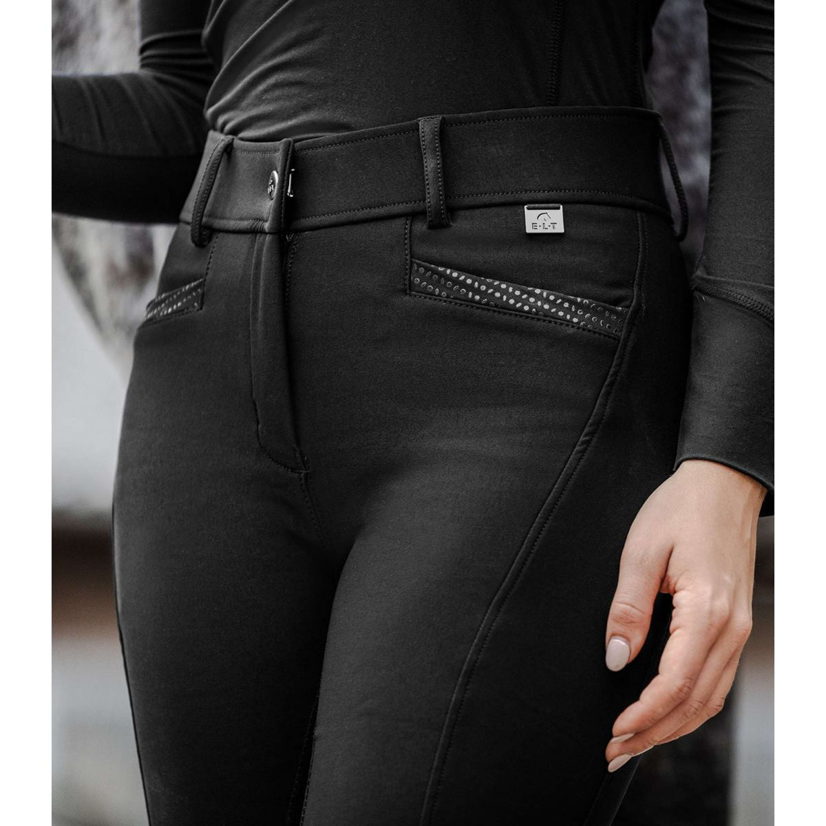 ELT Pantalon d'Équitation Oktavia Curved Taille Haute Noir