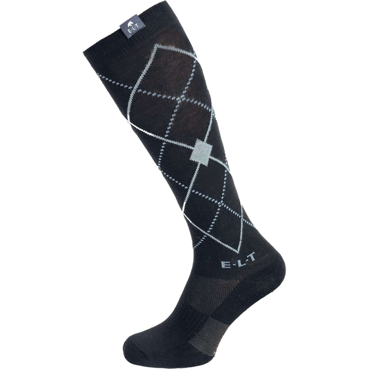 ELT Chaussettes d'Équitation Argyle Noir/Bleu