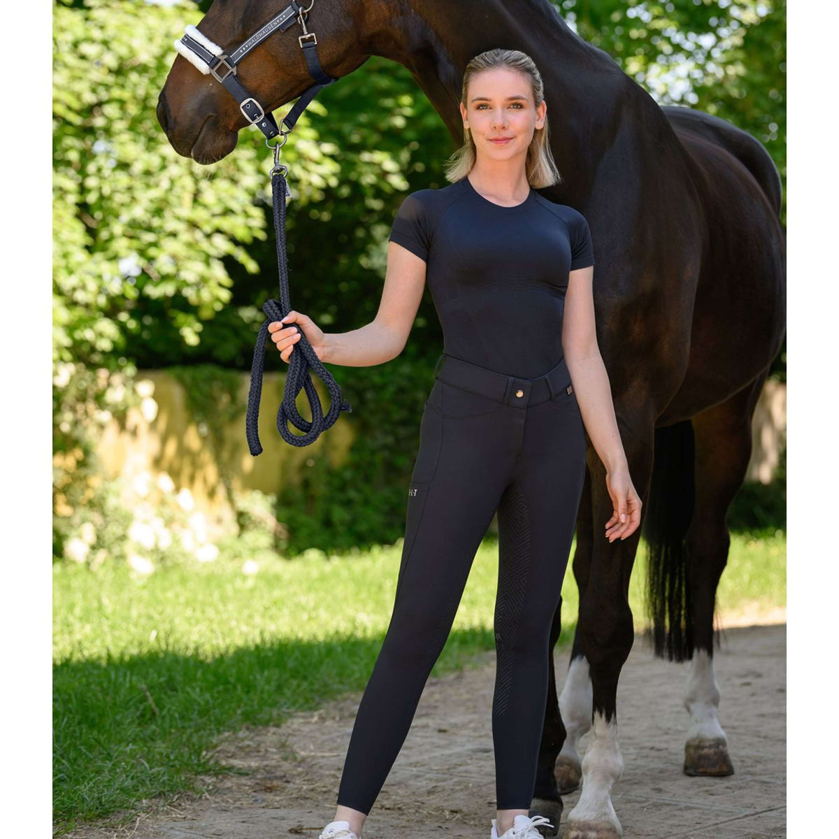 ELT Pantalon d'Équitation Comfort Ride silicone Bleu profond