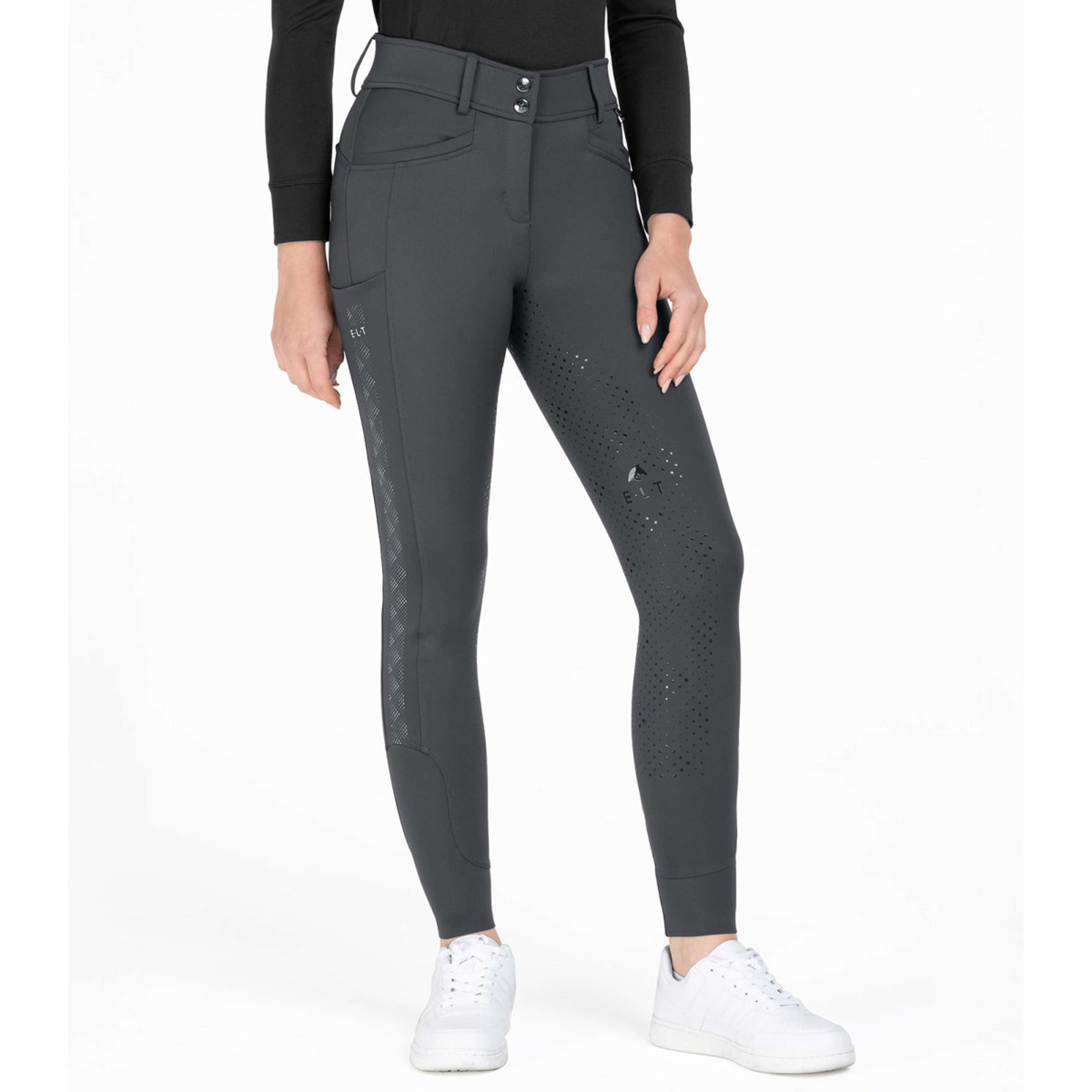 ELT Pantalon d'Équitation Reflective Full Grip Asphalte