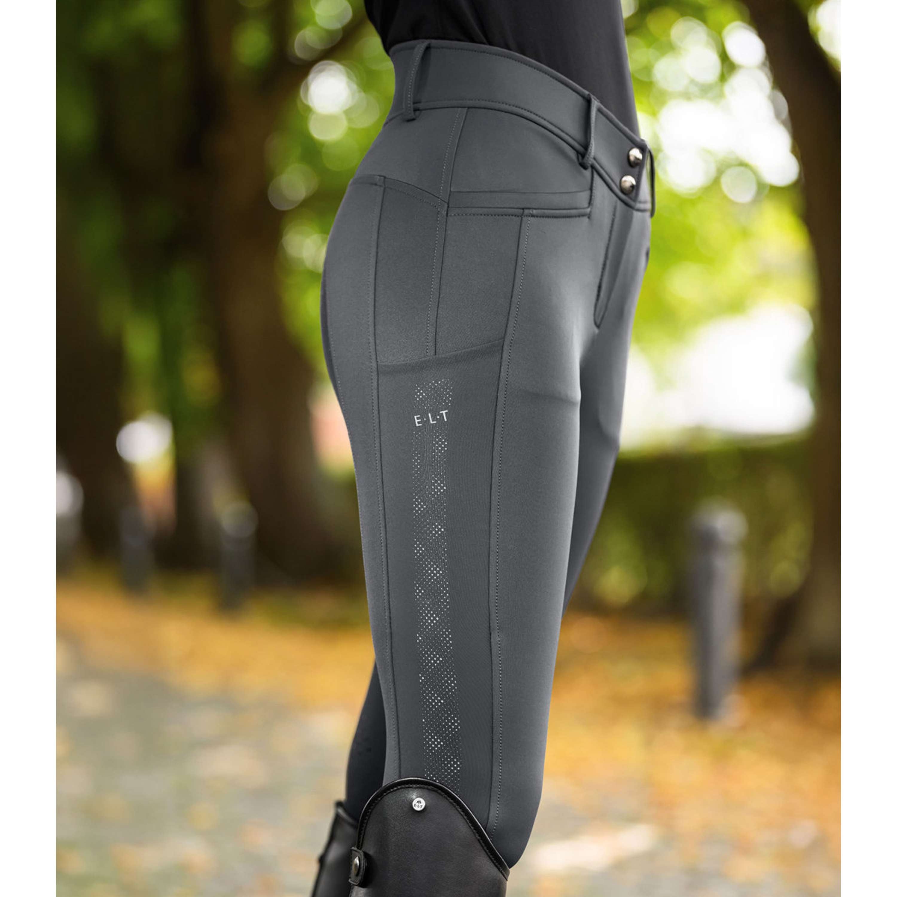 ELT Pantalon d'Équitation Reflective Full Grip Asphalte