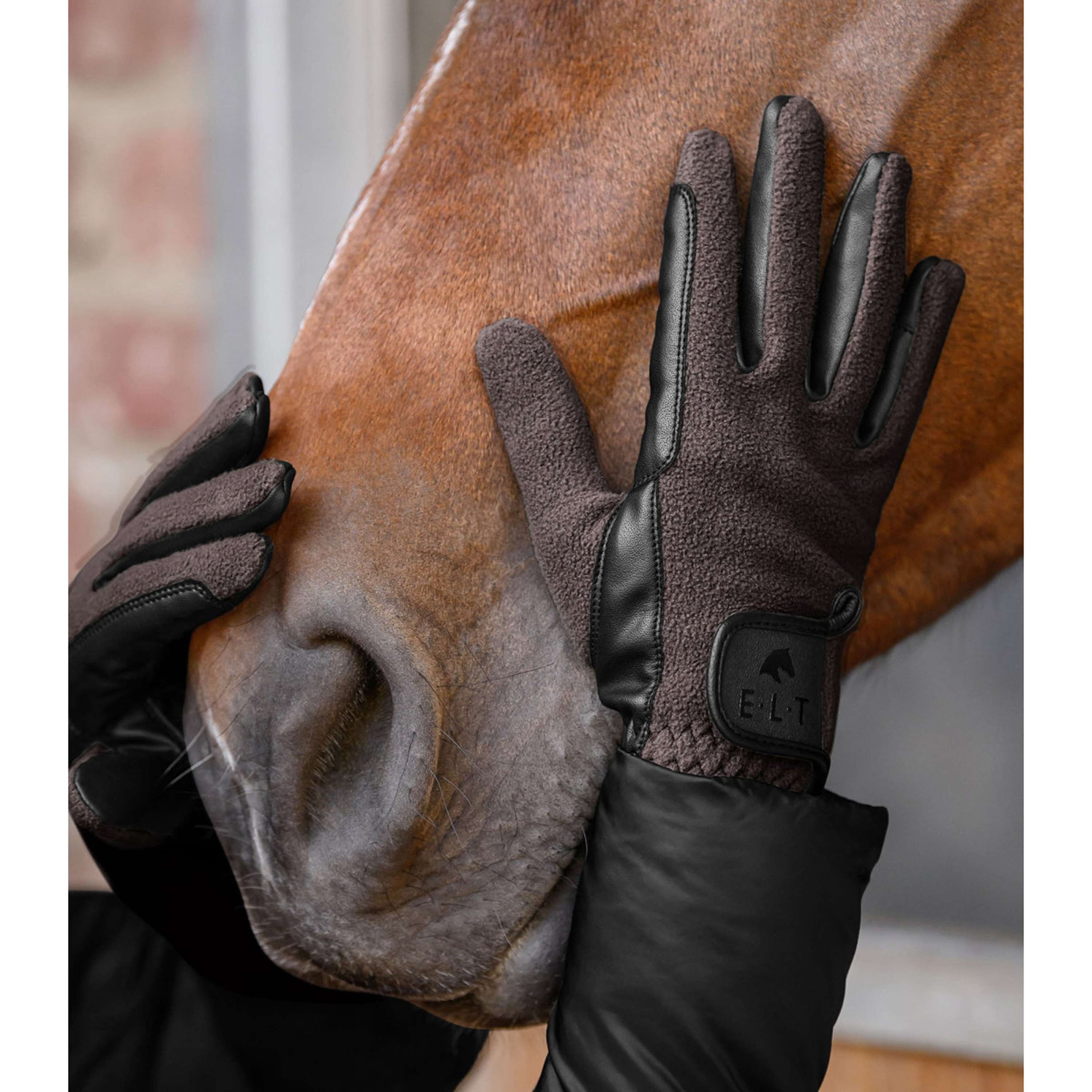 ELT Gants d'Équitation Winter Fleece Espresso
