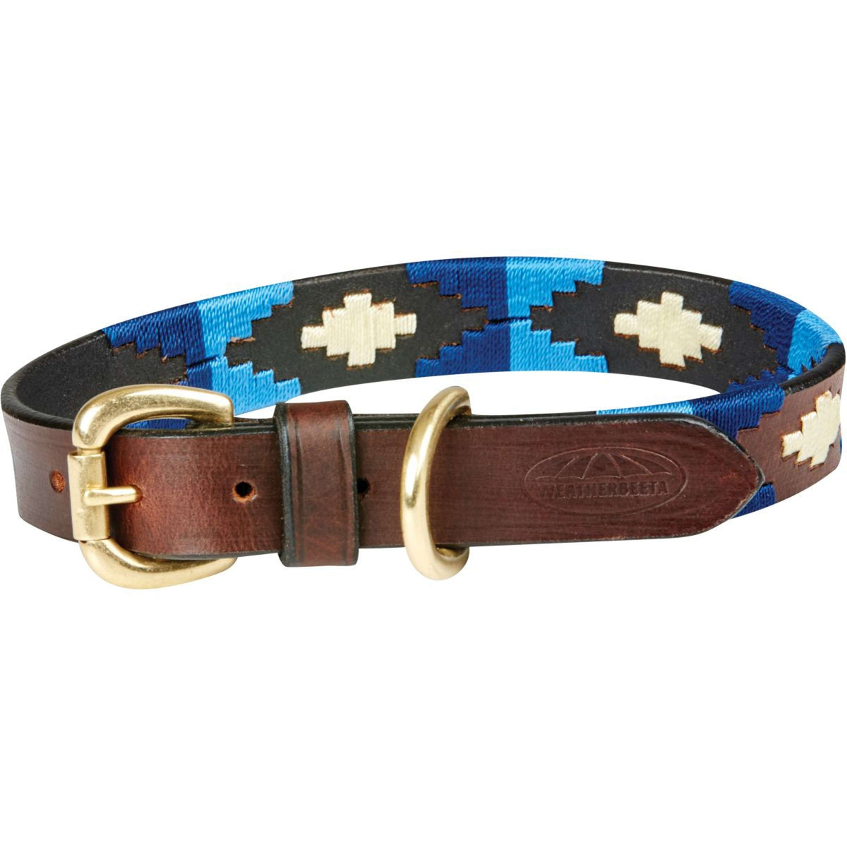 Weatherbeeta Collier Polo Cuir Cowdray Brown/Bleu/Bleu