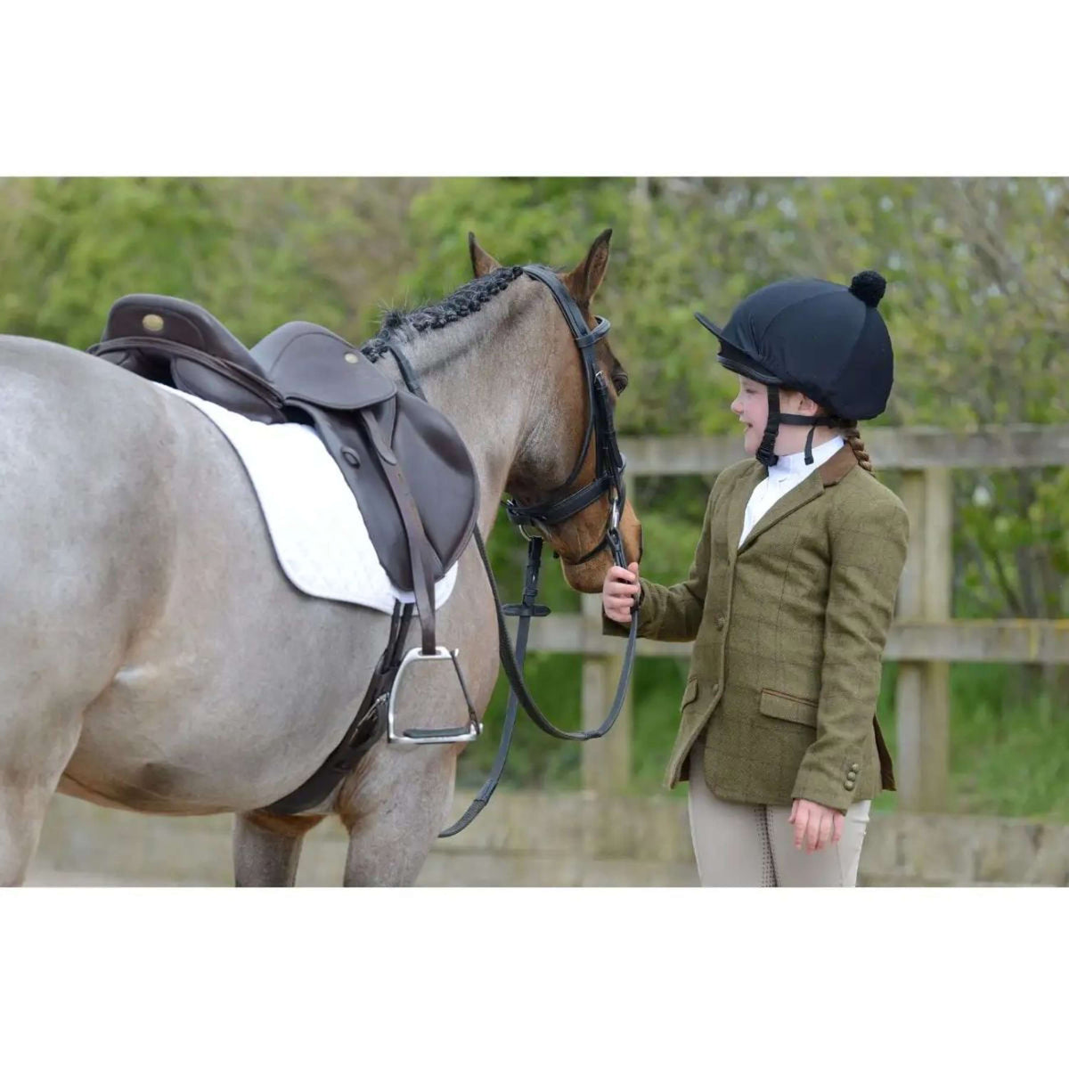 Dublin Petite Veste de Concours Albany Tweed Suede Collar Tailored Kids Marron Vert