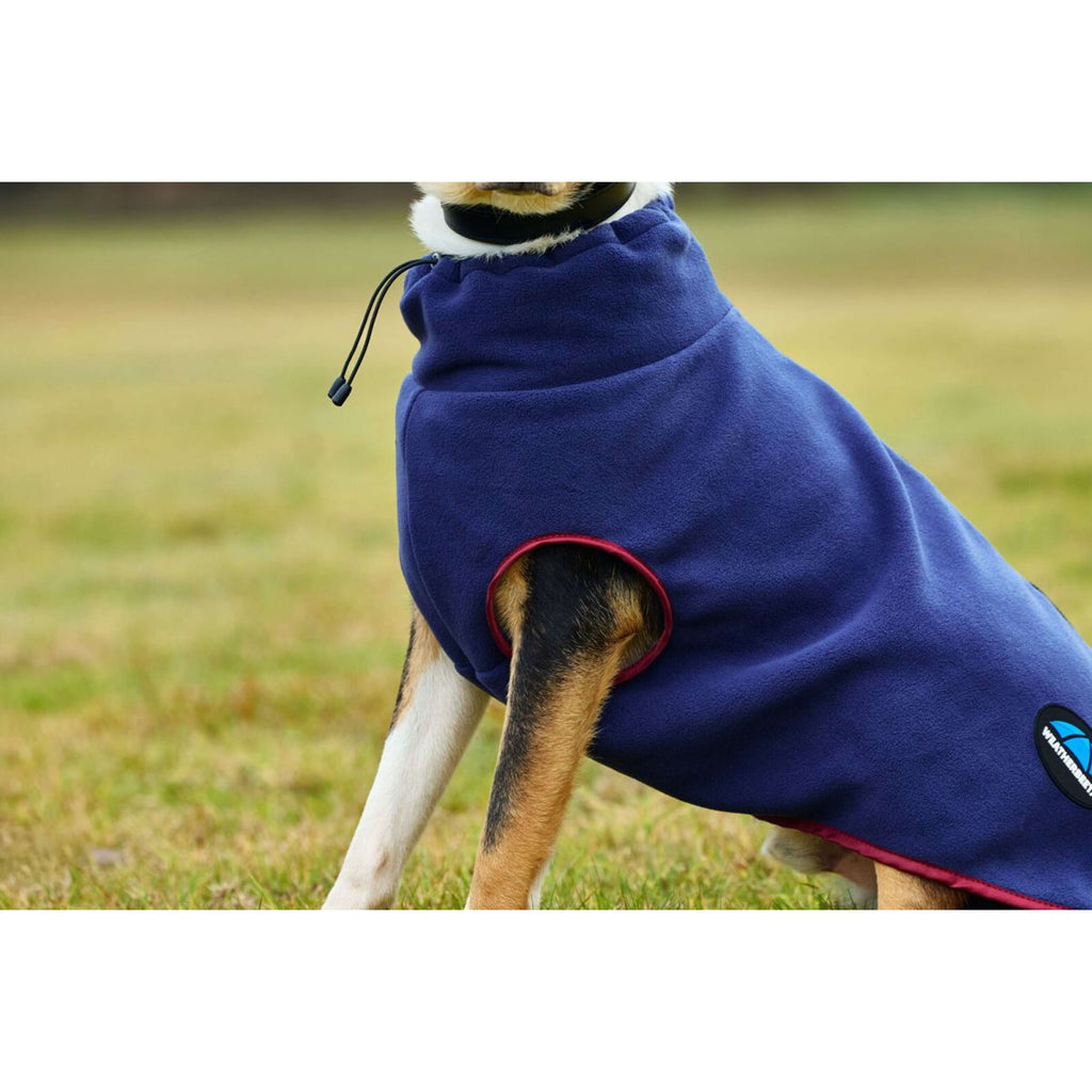 WeatherBeeta Couverture pour Chien ComFiTec Fleece Zip Marine/Bordeaux