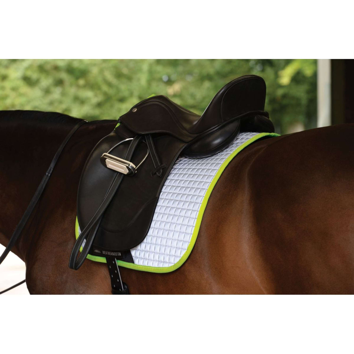 Weatherbeeta Tapis de Selle Reflective Prime Dressage Argent/Jaune