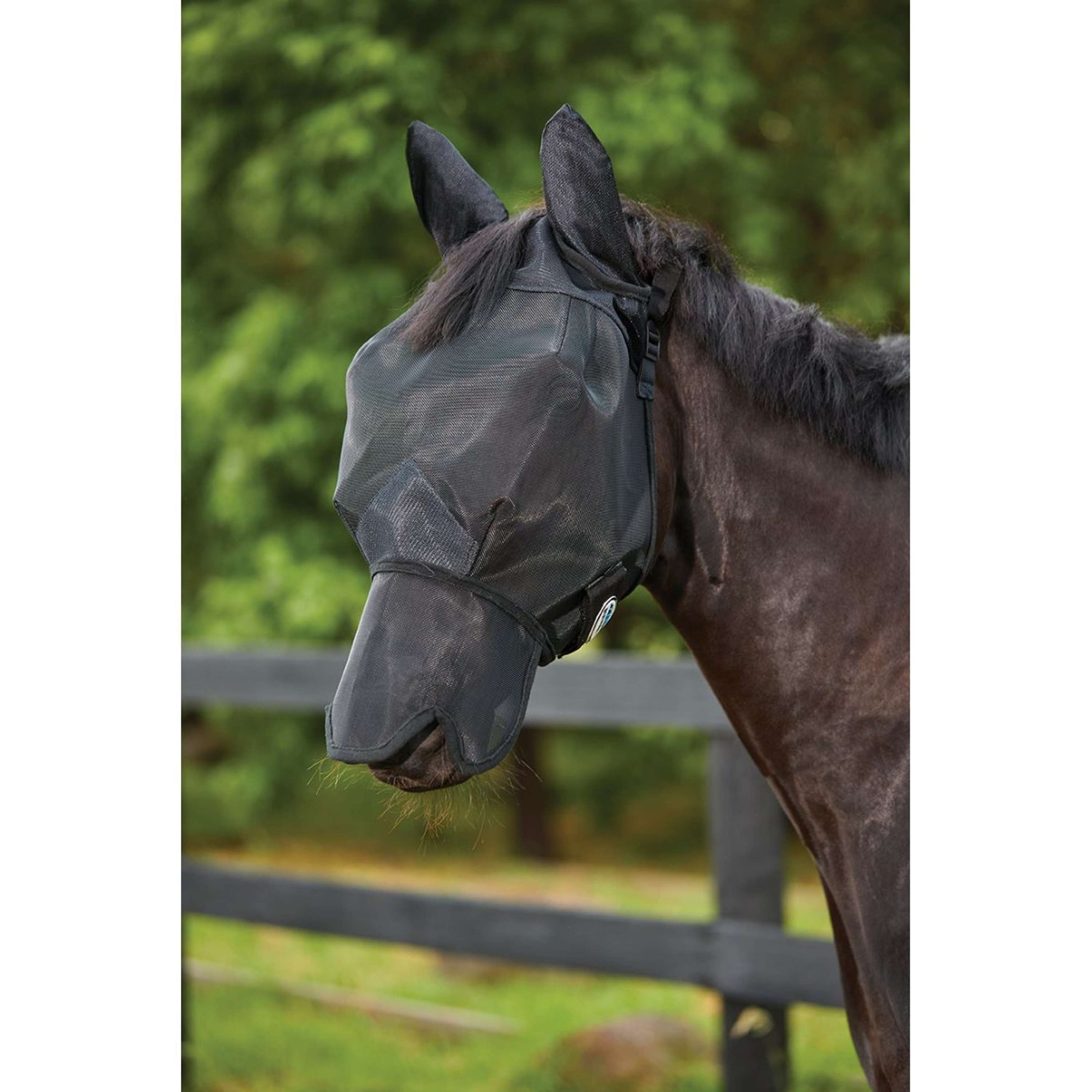 WeatherBeeta Masque Anti-Mouches ComFiTec Double Dart Deluxe avec Oreilles et Nez Noir