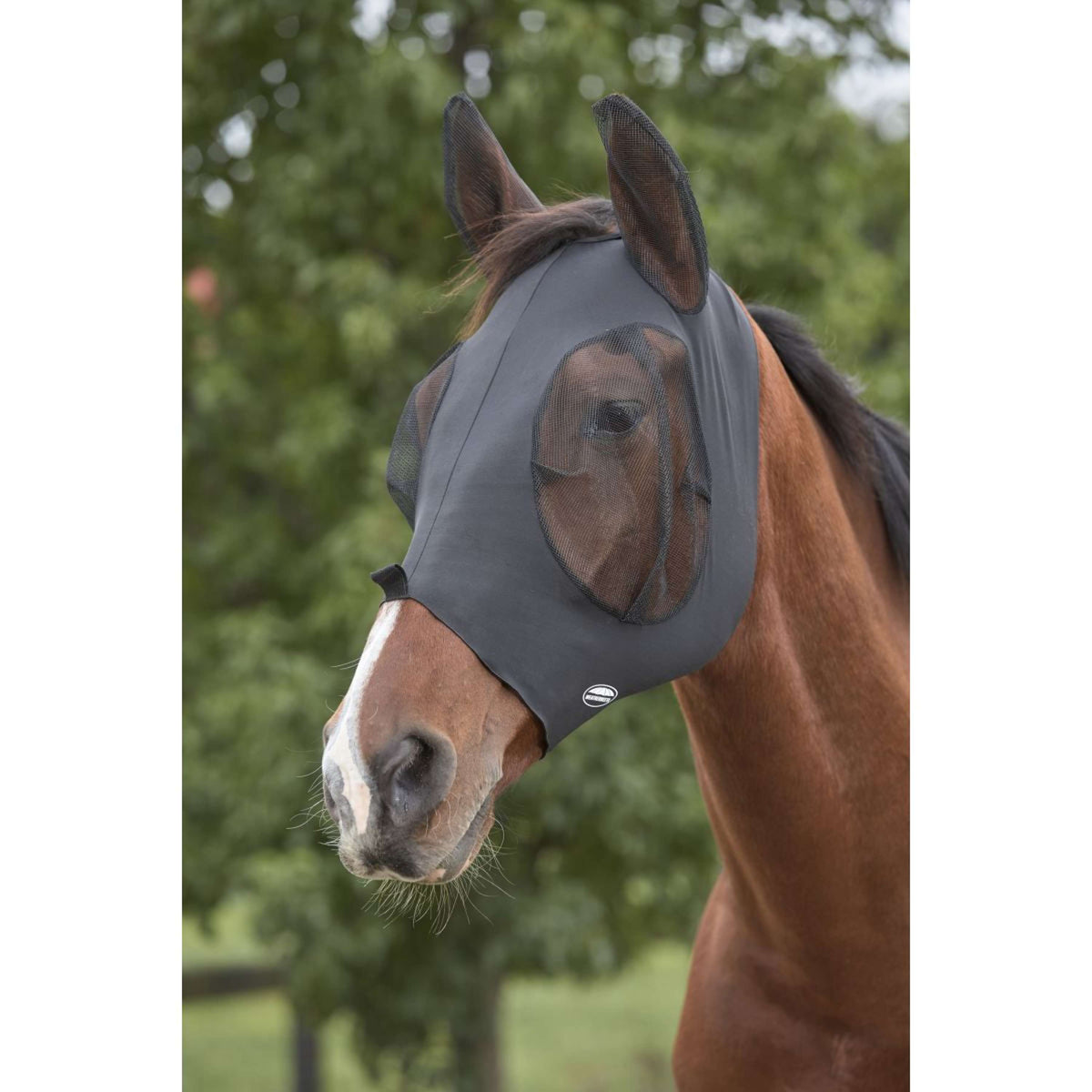 Weatherbeeta Masque Anti-Mouches Deluxe Stretch Bug avec Oreilles Noir