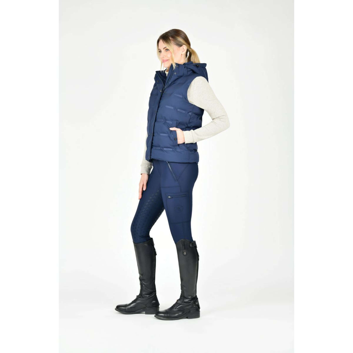 Weatherbeeta Gilet Sans Manches Hapur Heat Seal Quilted Navy Iris