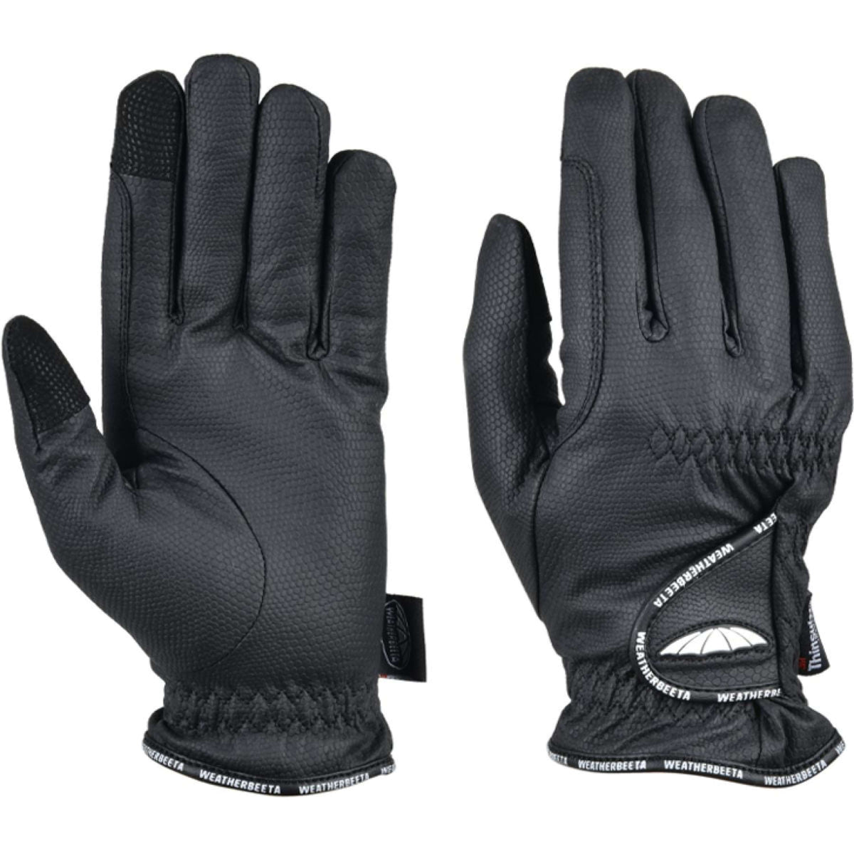 Weatherbeeta Gants d'Équitation Heat-Tec Noir