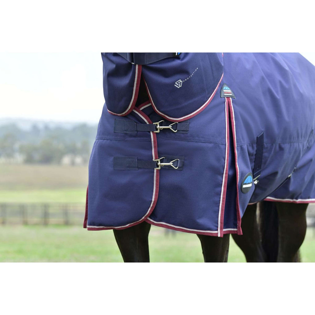 WeatherBeeta ComFiTec Essential Turnout Detach-A-Neck 220g Marine/Bordeaux