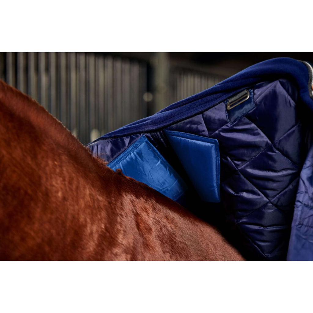WeatherBeeta Couverture d'Écurie ComFiTec 100D Diamond Quilt Detach-A-Neck 220g Navy/Charcoal
