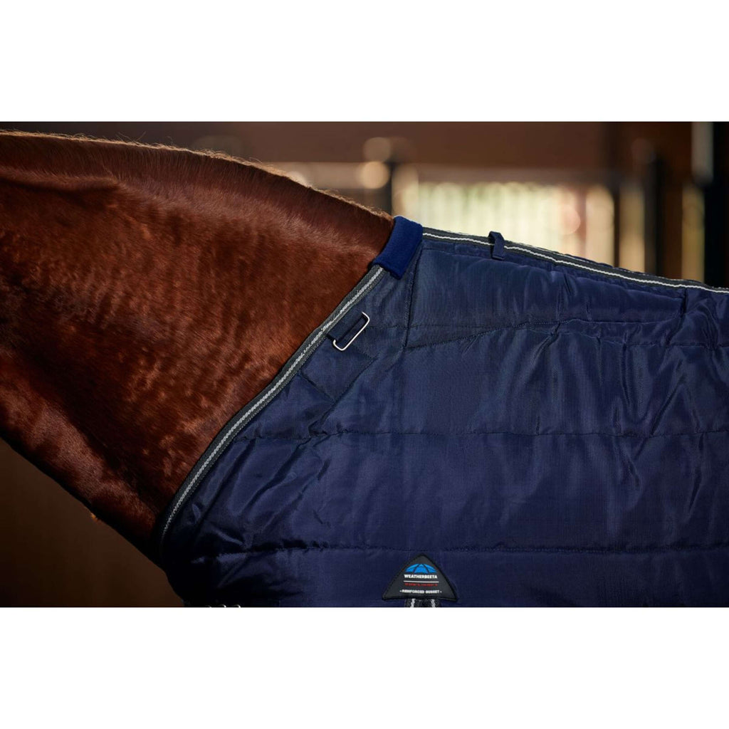 WeatherBeeta Couverture d'Écurie ComFiTec PP Channel Quilt Detach-A-Neck 220g Navy/Charcoal