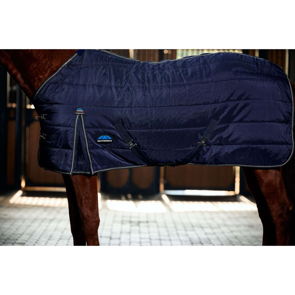 WeatherBeeta Couverture d'Écurie ComFiTec PP Channel Quilt Detach-A-Neck 220g Navy/Charcoal