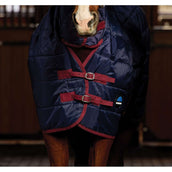 WeatherBeeta Couverture d'Écurie ComFiTec 210D Channel Quilt Combo Neck 100g Marine/Bordeaux