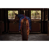 WeatherBeeta Couverture d'Écurie ComFiTec 210D Channel Quilt Combo Neck 100g Marine/Bordeaux