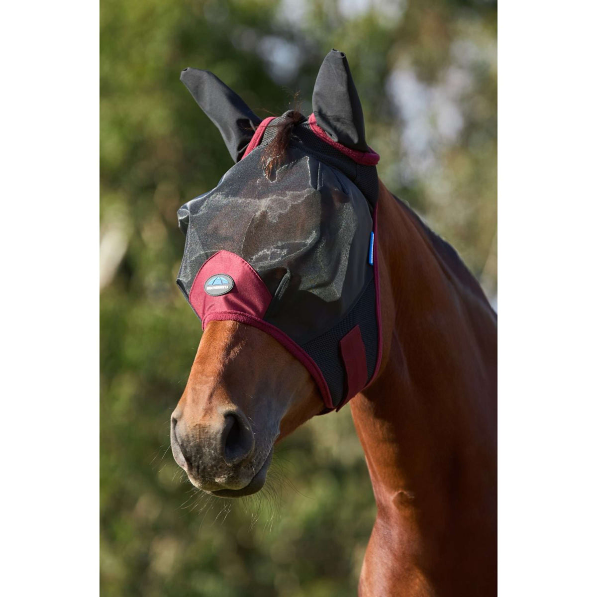 WeatherBeeta Masque Anti-Mouches ComFiTec Fine avec Oreilles Black/Burgundy