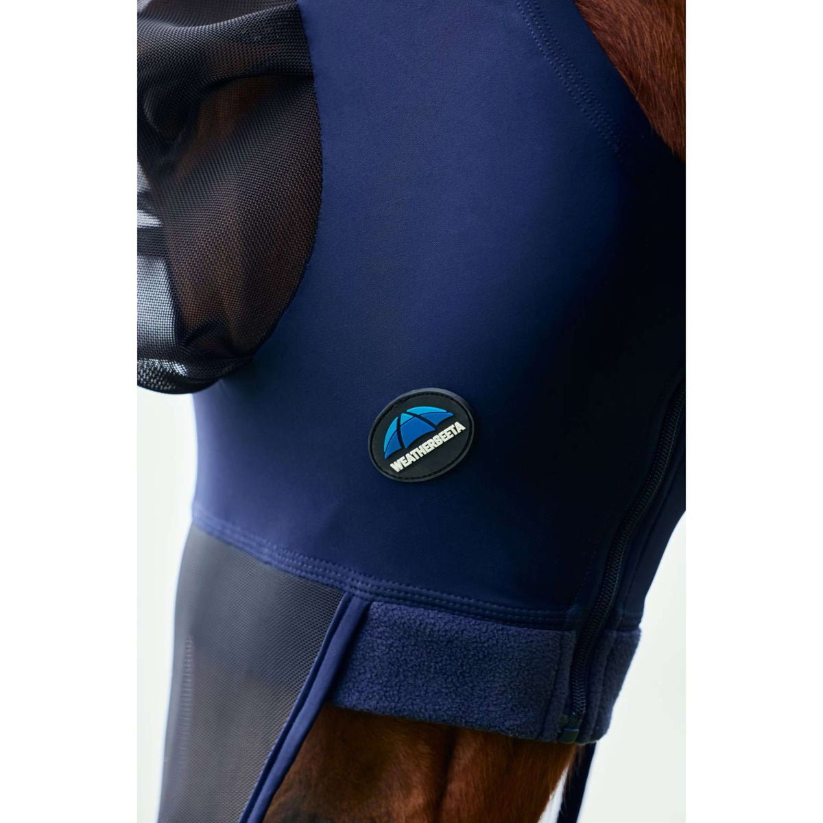 WeatherBeeta Masque Anti-Mouches ComFiTec Luxe Stretch avec Oreilles et Nez Marin/Noir