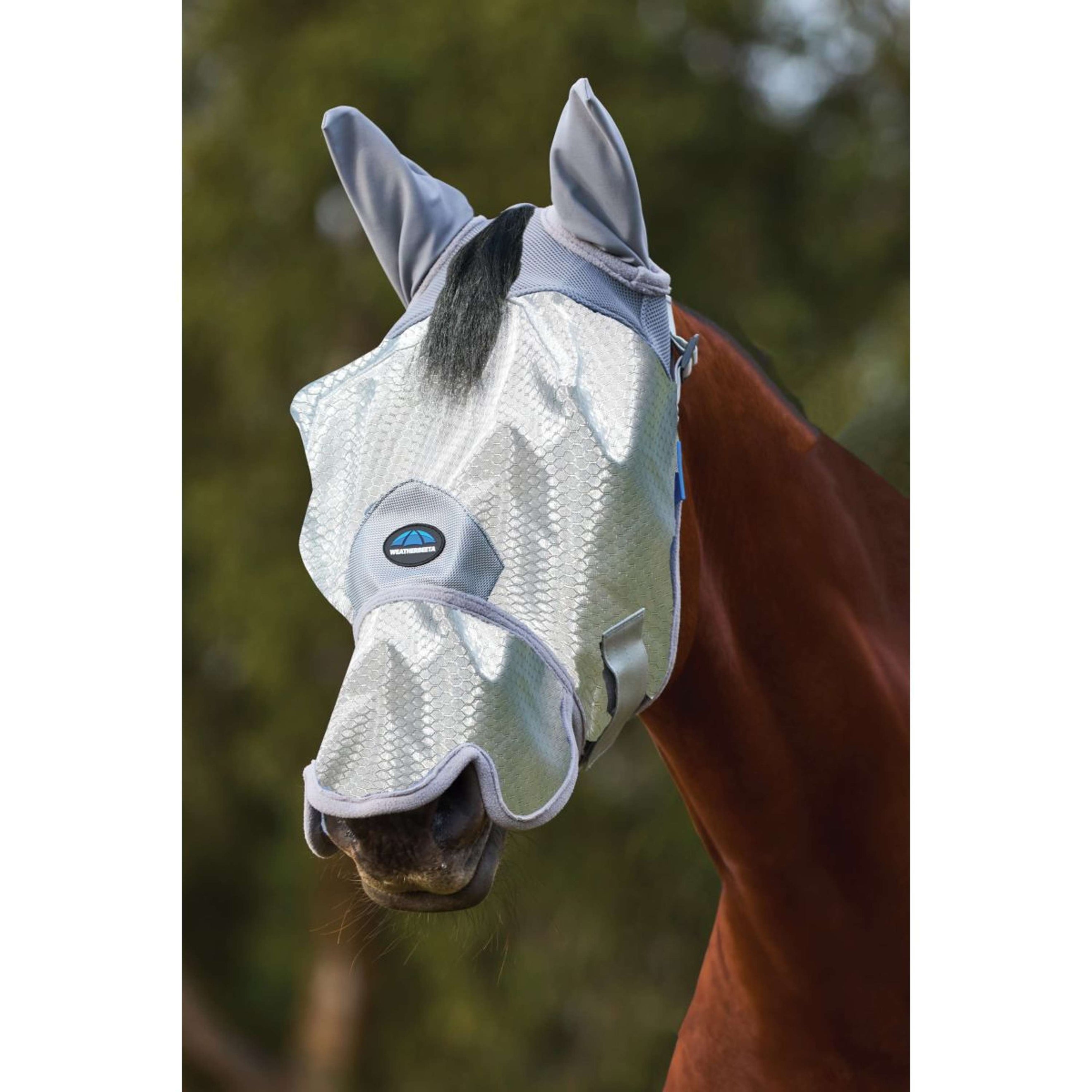 WeatherBeeta Masque Anti-Mouches ComFiTec Hexi avec Oreilles et Nez Argent WeatherBeeta Masque Anti-Mouches ComFiTec Hexi avec Oreilles et Nez Argent