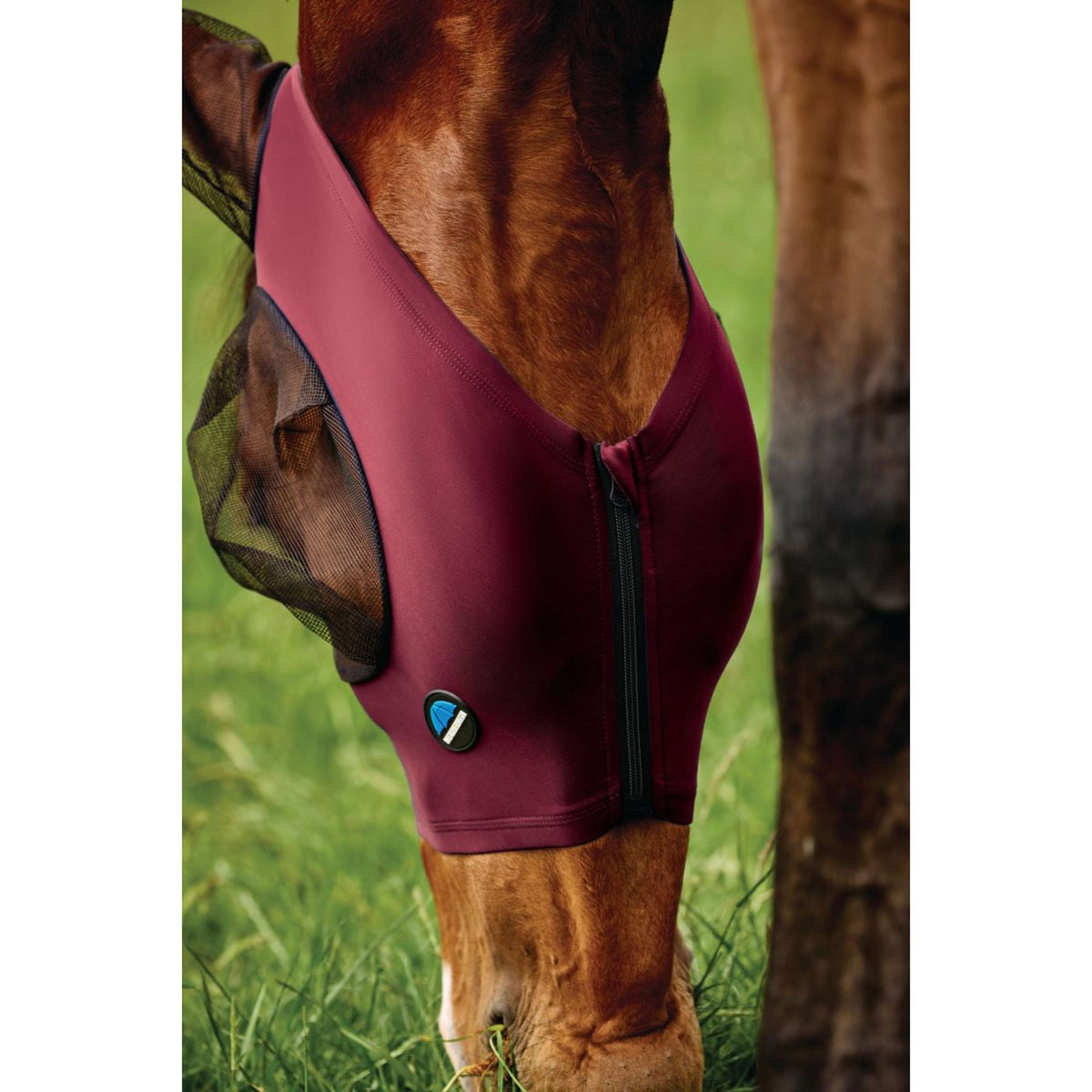 WeatherBeeta Masque Anti-Mouches ComFiTec Deluxe Stretch avec Oreilles Bordeaux/Noir