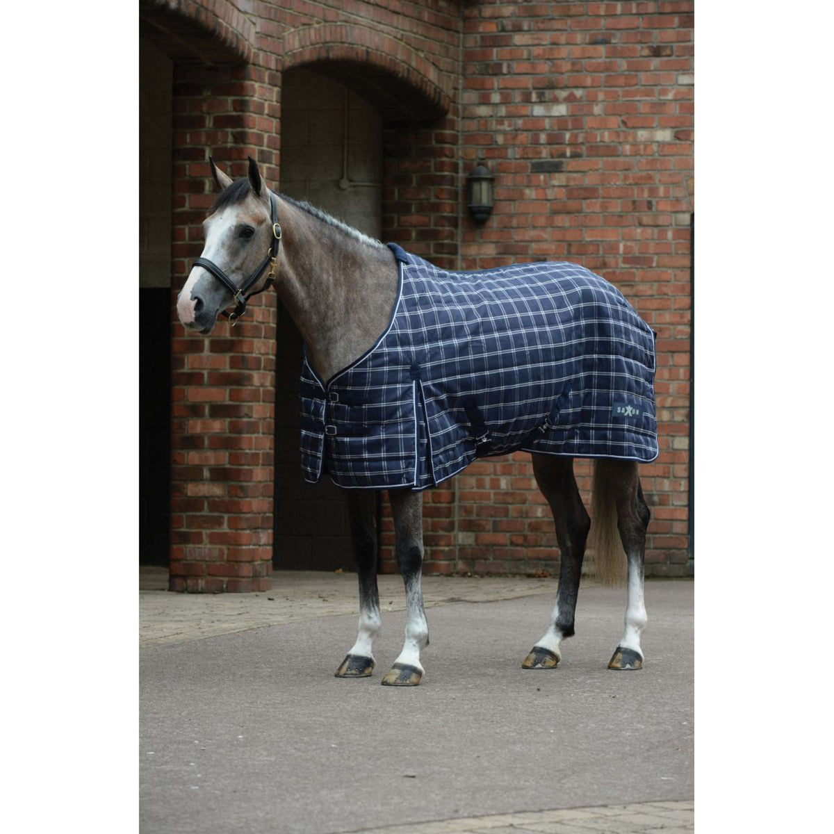 Weatherbeeta Couverture Saxon 1200D PP Stable Standard Neck Medium Navy Plaid