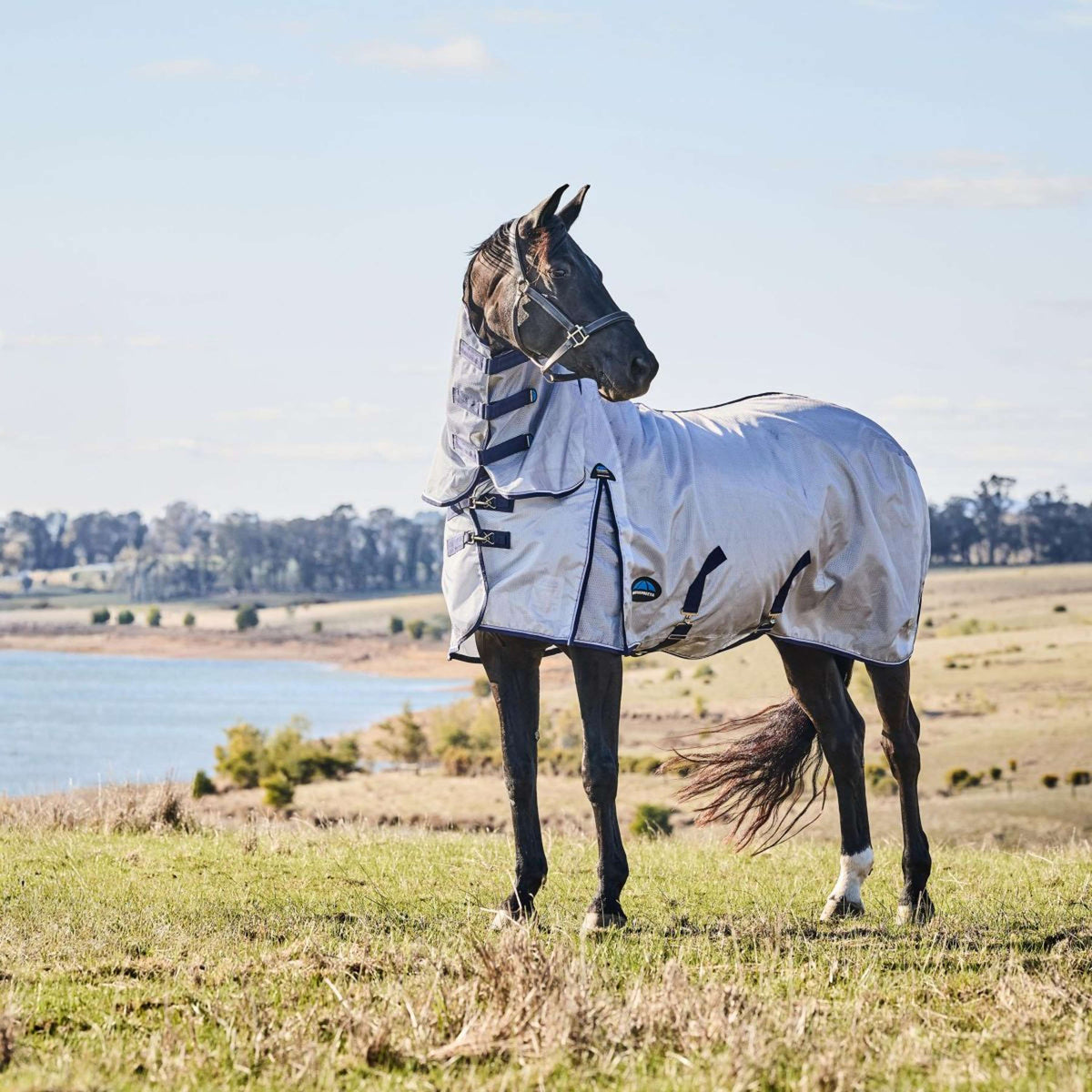 WeatherBeeta Couverture Anti-Mouches ComFiTec Hexi Combo Silver/Navy/White