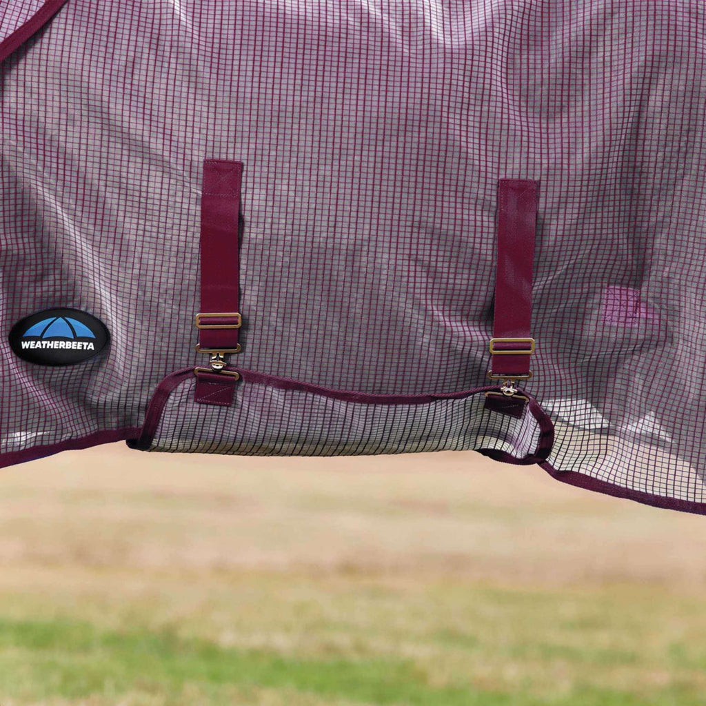 WeatherBeeta Couverture Anti-Mouches ComFiTec Ripshield Detach-A-Neck Blanc/Bordeaux
