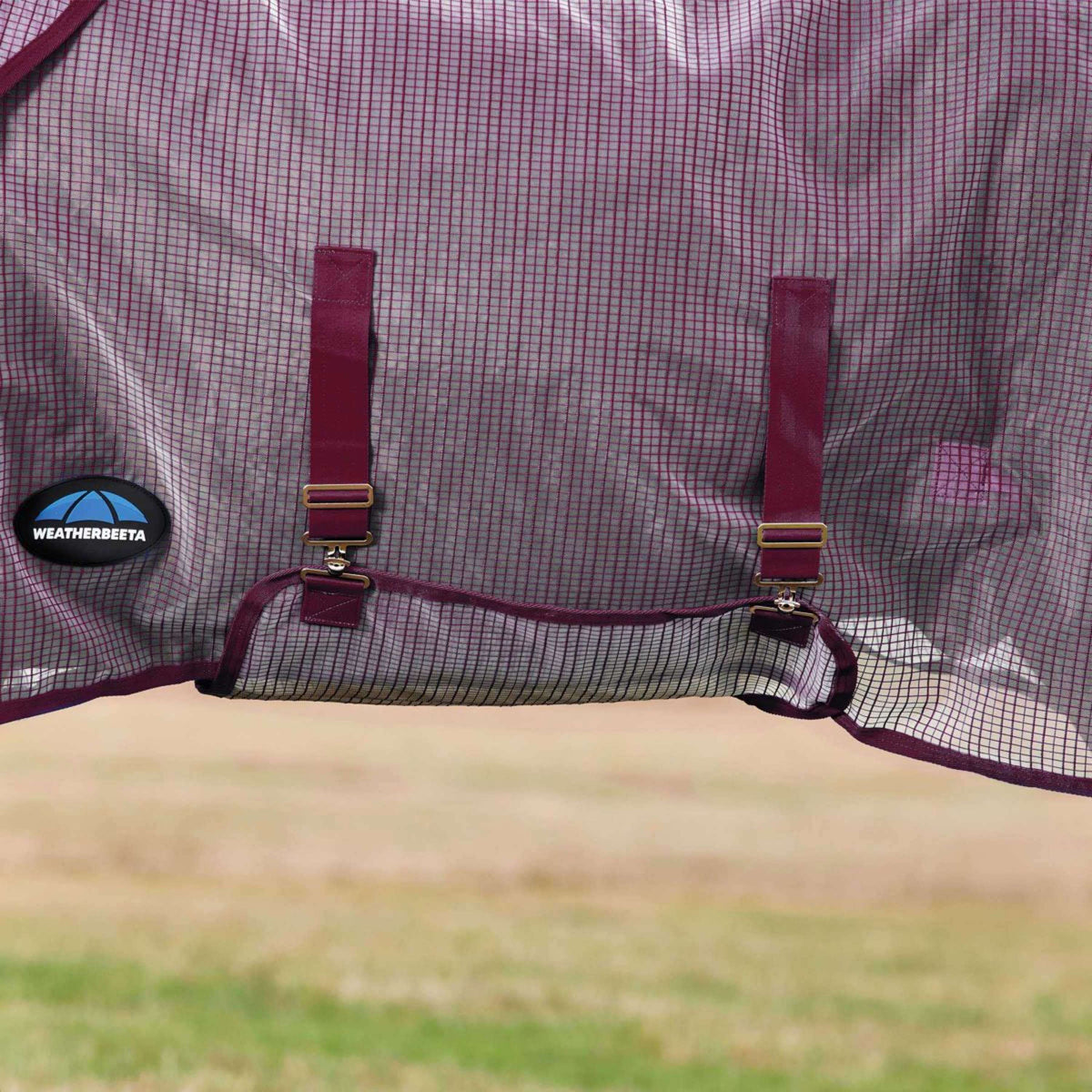 WeatherBeeta Couverture Anti-Mouches ComFiTec Ripshield Detach-A-Neck Blanc/Bordeaux