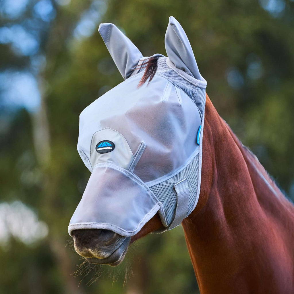 WeatherBeeta Masque Anti-Mouches ComFiTec Fine avec Oreilles et Nez Gris