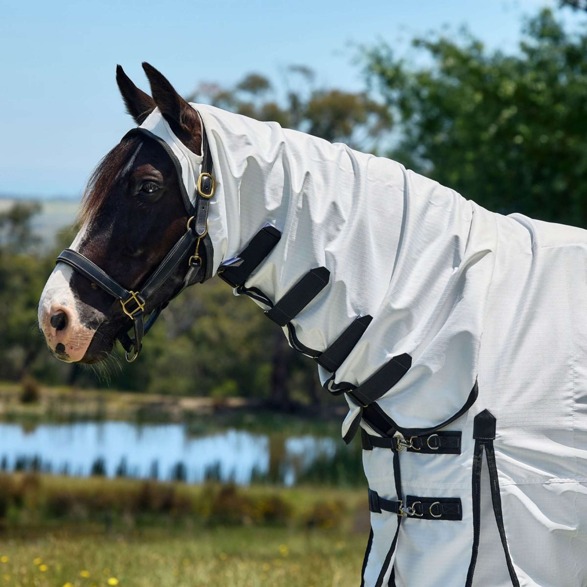 WeatherBeeta Couverture Anti-Eczema ComFiTec Sweet Itch Combo Blanc/Charcoal