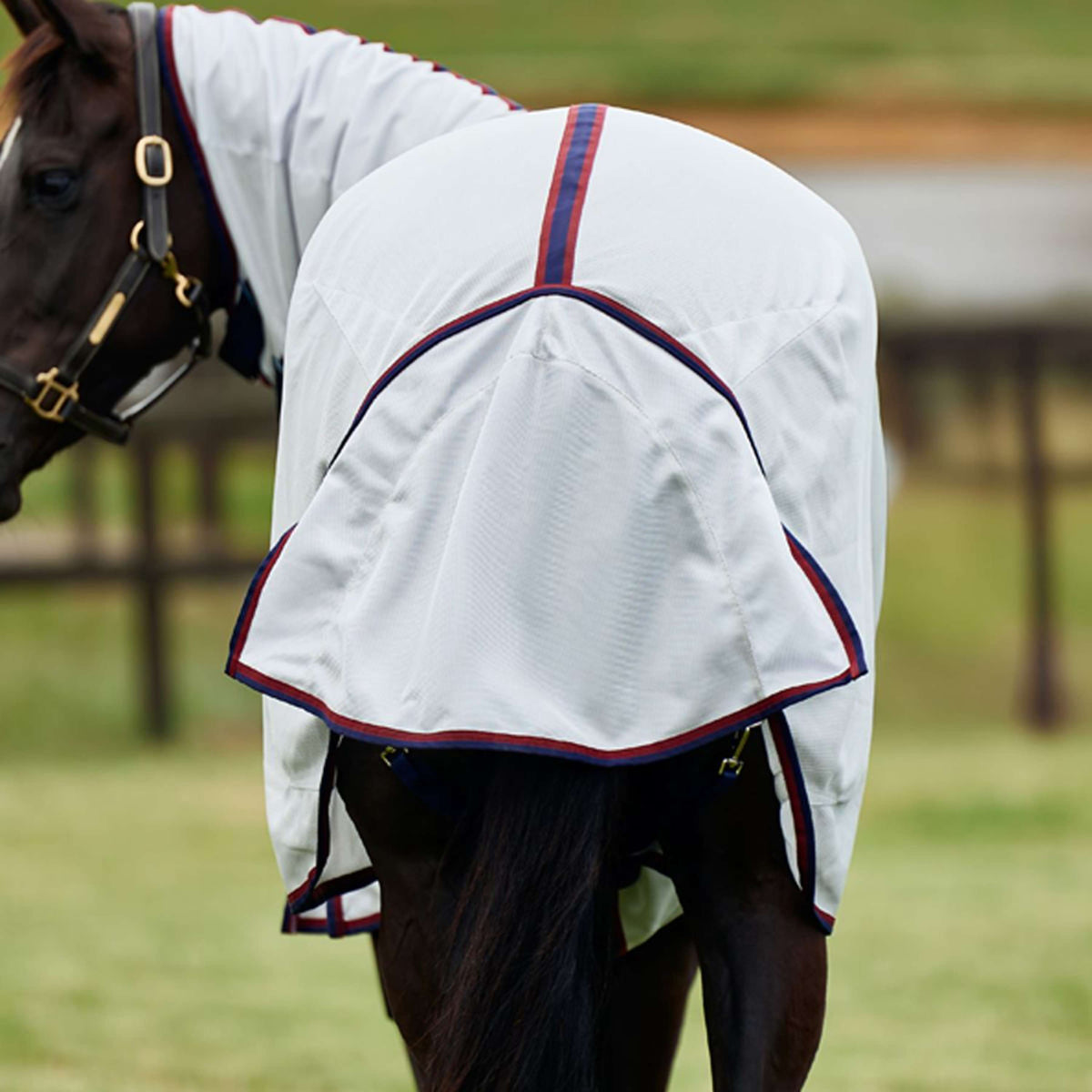 WeatherBeeta Couverture Anti-Mouches ComFiTec Airflow Detach-A-Neck Grey/Navy/Burgundy