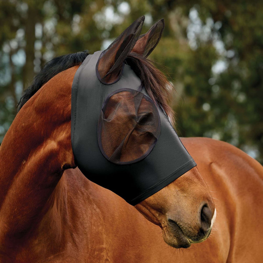 WeatherBeeta Masque Anti-Mouches ComFiTec Deluxe Stretch avec Oreilles Noir/Noir
